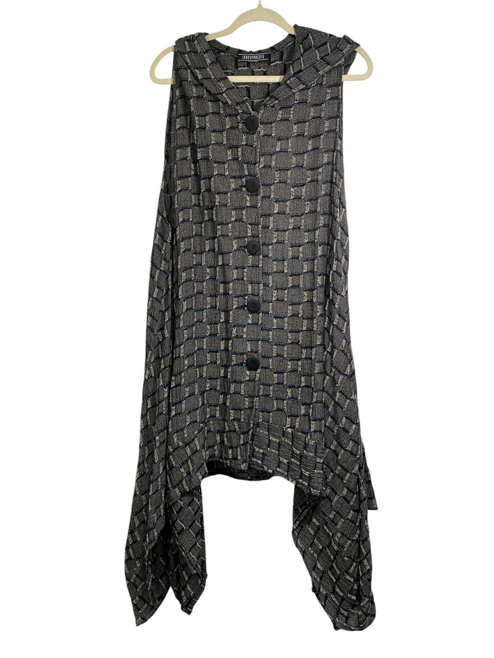 Transparente Sharkbite Hem Lagenlook Long Vest